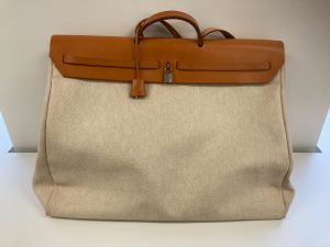 エルメス エールバッグGM トートバッグ キャンバス・レザー ブラウン・ベージュ
