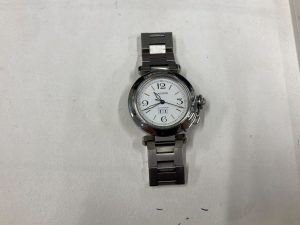 カルティエ パシャC ビッグデイト W3104M7 白文字盤 SS